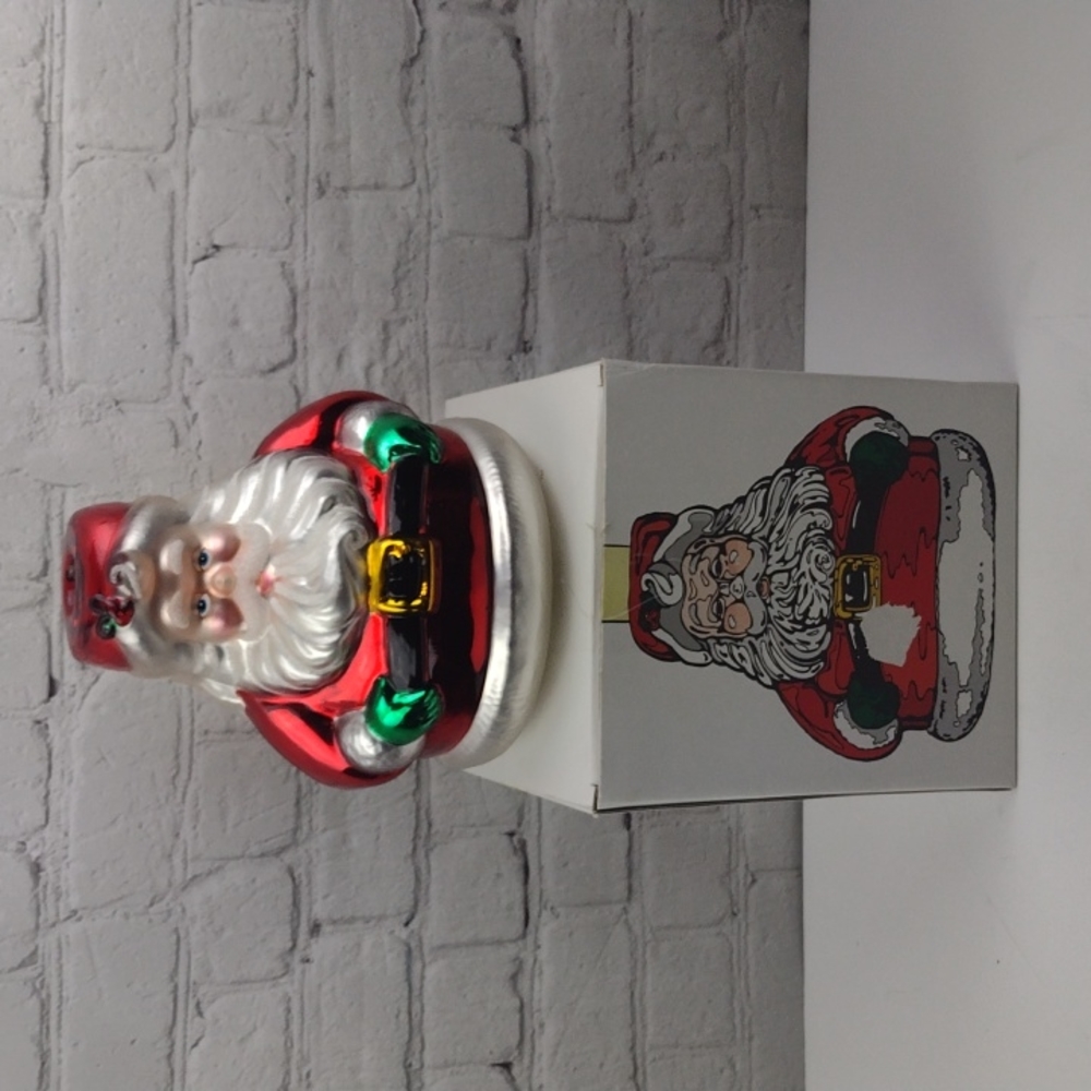 Mercury Glass Santa Candle Holder Decor 7.5" tall